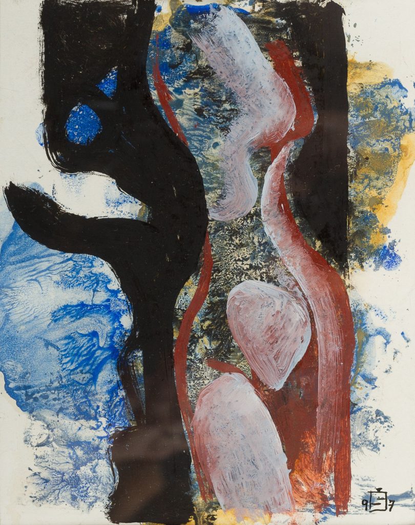 Křivky, 18 x 14 cm, Olej – papír, 1960